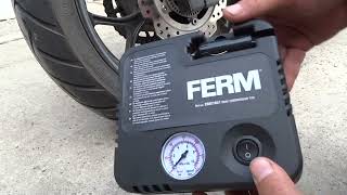 FERM CRM1057   mini compressor  Test z motocyklem