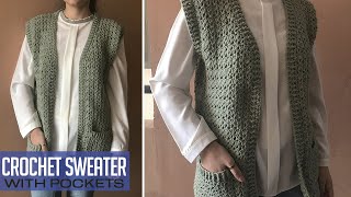 CROCHET SWEATER WITH POCKETS