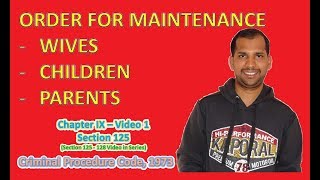 Maintenance of Wives, Children and Parents | Section 125 | CrPC