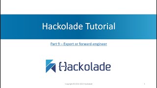 Hackolade Tutorial - Part 9: Export or forward-engineer