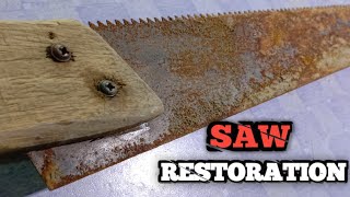 RESTORATION of a old full  rusted SAW 🪚 with black handle