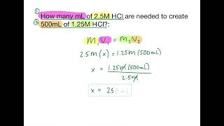 Dilution Calculations for Solutions - Chemistry Practice Problems