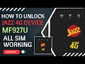 How to Unlock Jazz 4G Device MF927U for All sim Working in 5 Minutes