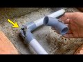 Plumbers Implement An Amazing Idea To Replace Broken PVC Elbows In Tight Spaces