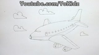 How to draw a plane step by step for kids