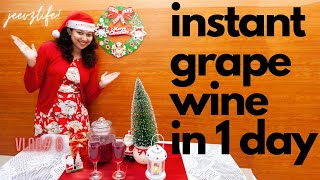 How to prepare Instant Grape Wine in just 1 Day ? | Home Made| English Vlog| jeevzlife ! |  Vlog# 6