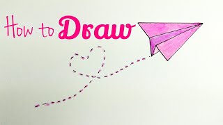 HOW TO DRAW PAPER PLANE | Flying Paper Plane Drawing Tutorial For Beginner | Step by Step Tutorial