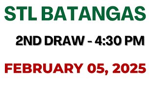 STL  Batangas draw result today live 4:30 PM | February 05 2025  4:30 PM draw