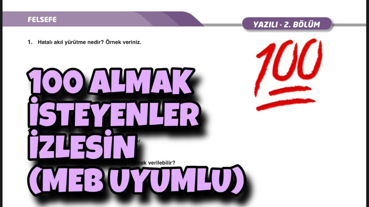 10.Sınıf Felsefe 1.Dönem 2.Yazılı - YouTube