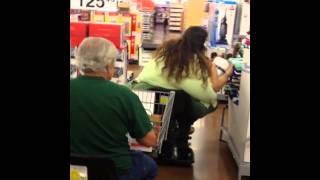 Fat Woman in Walmart on Scooter