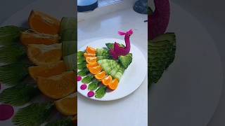 Amazing Plate decorated with Fruit and Vagetable Make Carving cutting design#Easy Vagetable Carving#