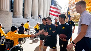 Alex's Great State Race: ROTC cadets run game ball from MSU to UM