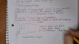 Samples and Statistics versus Population and Parameters