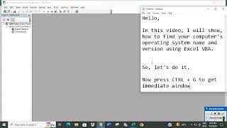 Find your computer's operating system name and version using Excel VBA