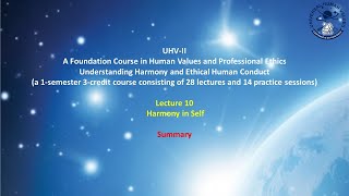 UHV-II L10 SUM  Harmony in Self