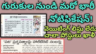 గురుకుల నుండి మరో నోటిఫికేషన్ తప్పదా ? Gurukula recruitment updates Telangana job news