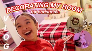 DECORATING MY ROOM FOR CHRISTMAS | Vlogmas Day 2!