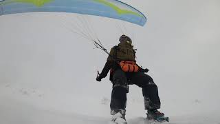 How to - launch paragliding / speed riding on skis or snowboard