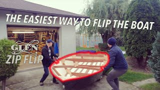 How to flip (turnover) a handmade boat 🚤 (GLEN-L ZIP) easiest way to do it 😎