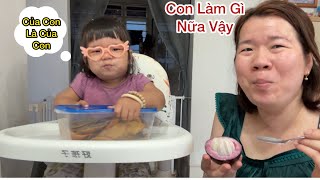 Mẹ Con Nguyên Ở Nhà Ba Đi Làm Lại Rồi, Bữa Nay Ạ Jun và Mẹ Ăn Vú Sữa Và Xoài Khô Đem Từ Việt Nam Qua