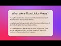 what were titus livius views europe through the ages