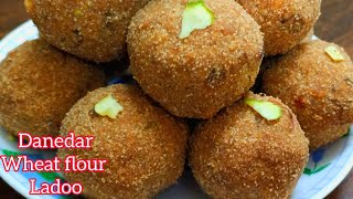 घरी असलेल्या गव्हाच्या पिठाचे दाणेदार व खुसखुशीत लाडू l Danedar Wheat flour Ladoo  Diwali Recipe