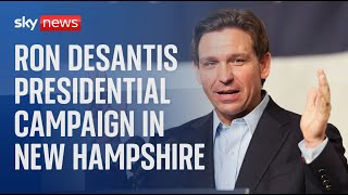 Florida Governor Ron DeSantis presidential campaign begins in New Hampshire