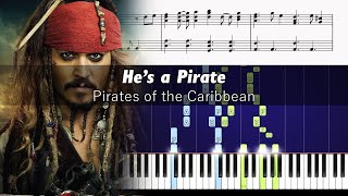 Pirates of the Caribbean - He's A Pirate - Piano Tutorial + SHEETS
