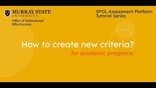 Creating new criteria for academic programs