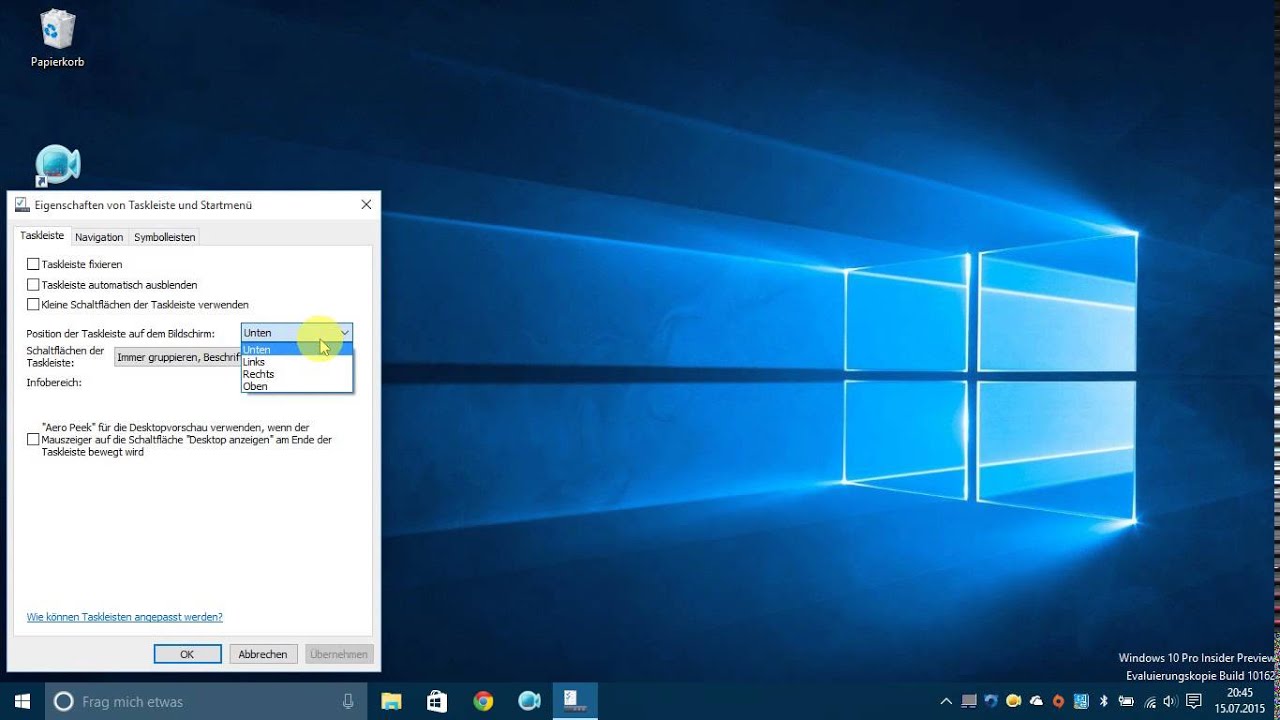 Taskleiste Verschieben-So Gehts! - YouTube
