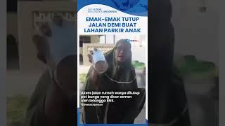 Viral Aksi Emak-emak Nekat Tutup Jalan Pakai Pot Bunga yang Dicor Semen demi Parkir Mobil Anak