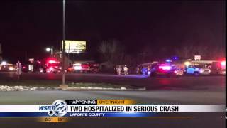 Two injured in LaPorte County crash