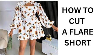 DIY tutorial on how to cut a flare shorts. #flare #jumpsuit