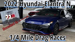 2022 Hyundai Elantra N (Stock) 1/4 Mile Drag Race vs Modded Civic Si