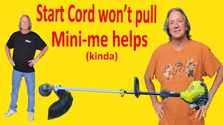 Weed eater cord won't pull, completely stuck