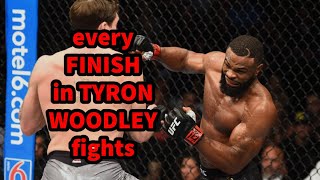 every FINISH in TYRON WOODLEY UFC FIGHTS | Darren Till, Koscheck, Robbie Lawler, Covington | J Paul
