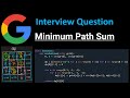 Minimum Path Sum - Dynamic Programming (Bottom-Up Approach) - Python