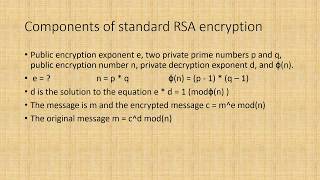 Matrix Form RSA Encryption