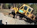 difficult forest road construction on the cliff