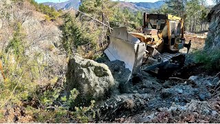 DIFFICULT forest road construction on the cliff