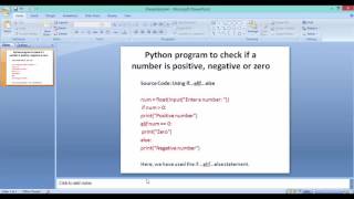 Program to Check Postive And Negative Numbers || Python Programming Tutorials