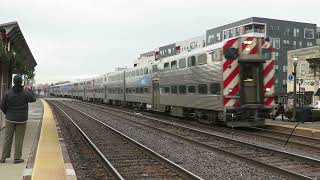 METRA UP-West Train w/ #147 Arrives Elmhurst