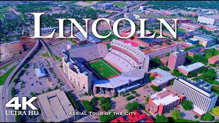 LINCOLN NEBRASKA \u0026 WYOMING 2023 🇺🇸 Drone Aerial 4K |  Cornhusker Stadium | United States USA