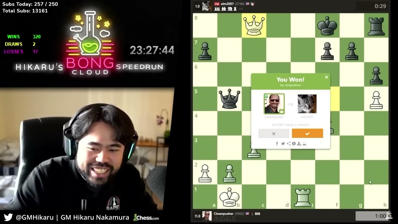 The Bongcloud Game That Got Hikaru To 3000 Elo - YouTube