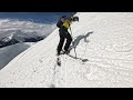 spitzkehren technik mit tourenski auf der skitour in steilem gelände