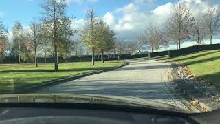 Driving around the lake at the McLaren Technology Centre