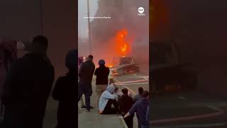 Massive fire shuts down major interstate in Connecticut