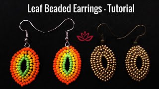 Beaded Leaf Earrings - Tutorial. How to make leaf earrings?