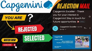 Capgemini Selection and Rejection mail | SVAR | Selections, Selection mail after interview | 2024