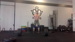 225 power clean missed jerk also 225 clean miss